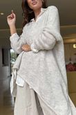 Made in Italy Big Softie Super Slant Knit Top Stone Marl 